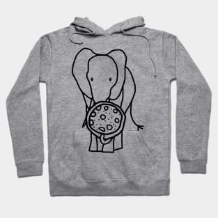 Funny Elephant Jumbo Pizza Outline Hoodie